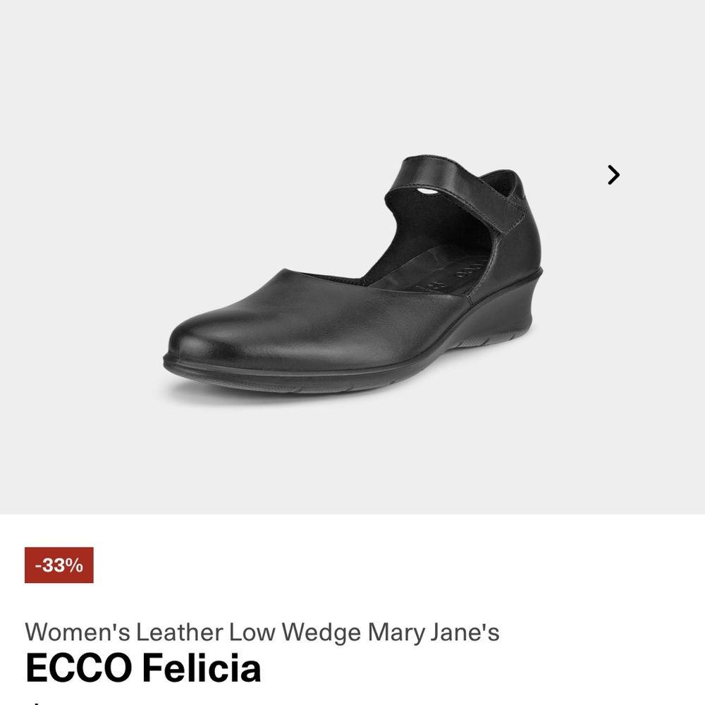 Ecco Felicia Black Wedge Shoes